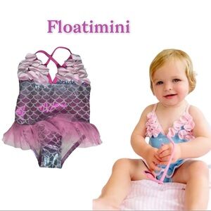 NWT Floatmini Floral Top Iridescent Mermaid Scales